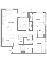 3B w/ Balcony 16-1323 16-1323 floor plan